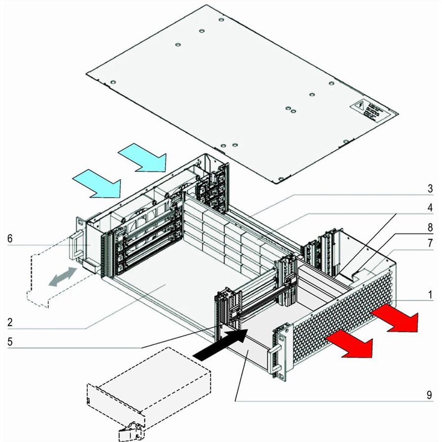 SCHROFF CPCI System for Pluggable PSU, Horizontal, 2 U, 4 Slot