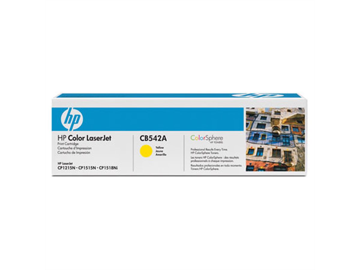 CB542A, HP Color LaserJet printcassette geel, ca. 1.400 pagina's voor HP LaserJet CP1215 / CP1515 / CP1518 Color