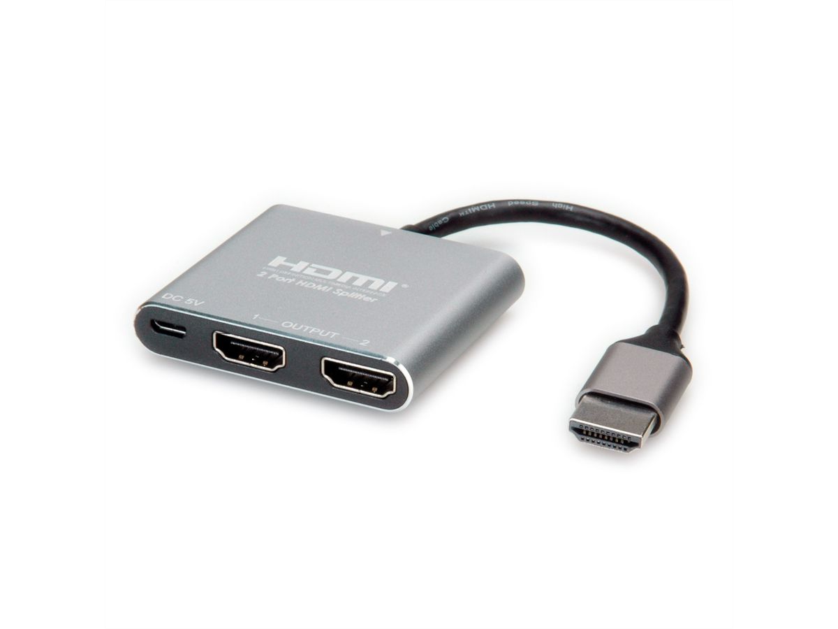 VALUE Videosplitter, HDMI 4K, 2 Poorts