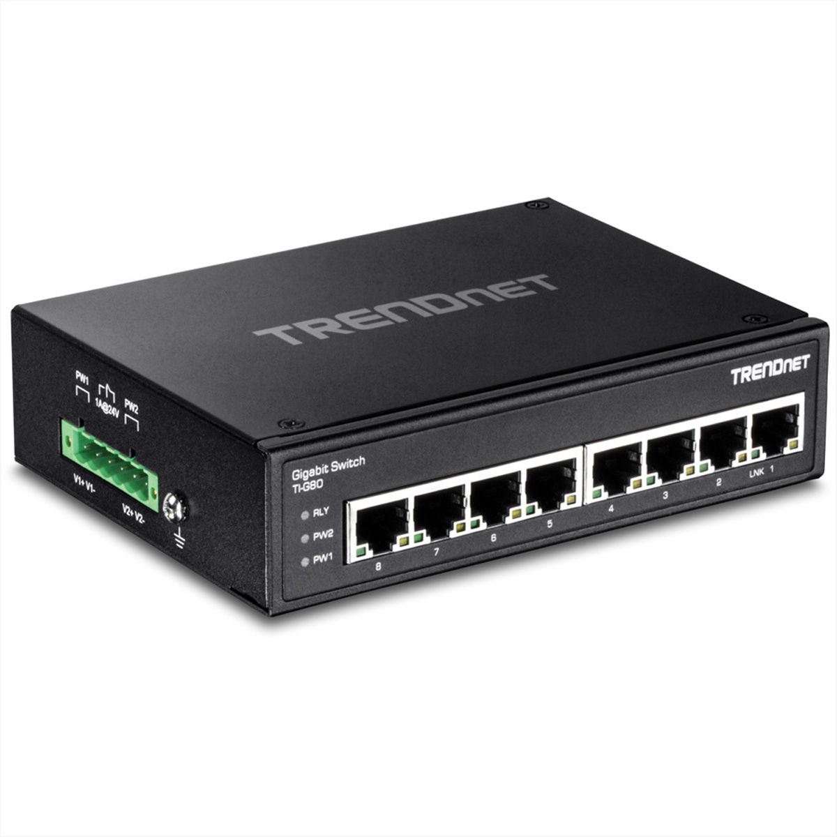 TRENDnet TI-G80 8-Port Hardened Industrial Gigabit Ethernet DIN-Rail Switch