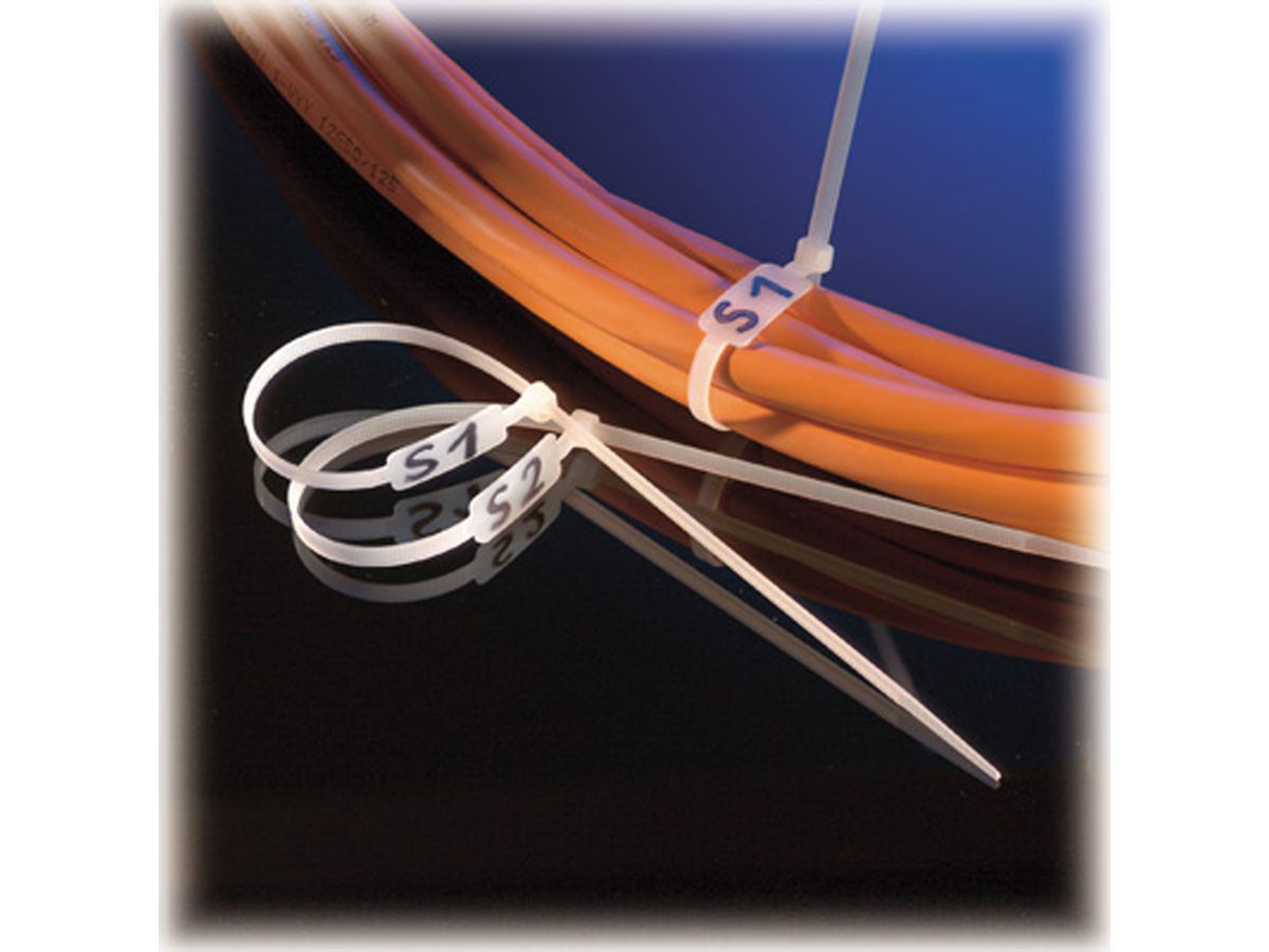 VALUE Cable Tie, 4.8 mm, with description field, 30 cm