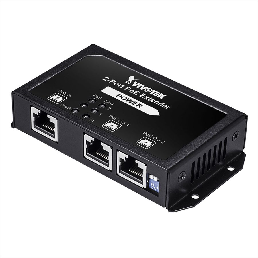 VIVOTEK AP-FXC-0210 2-poorts PoE-extender, 1x FE in, 2x FE uit, binnen
