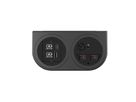 BACHMANN PIX HOLDER DOUBLE, 1x UK, 1x USB A/C, ISV, schwarz, 0,2 m