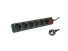 ROLINE Power Strip, 6-way, with Switch, black, 6 m