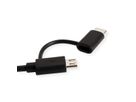 ROLINE Kabel USB Micro B + Typ C M/M to USB2.0 A M, OTG, zwart, 1 m