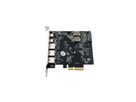 EXSYS EX-12006 5-poorts USB 3.2 Gen2 PCIe kaart 3x USB-A en 2x USB-C