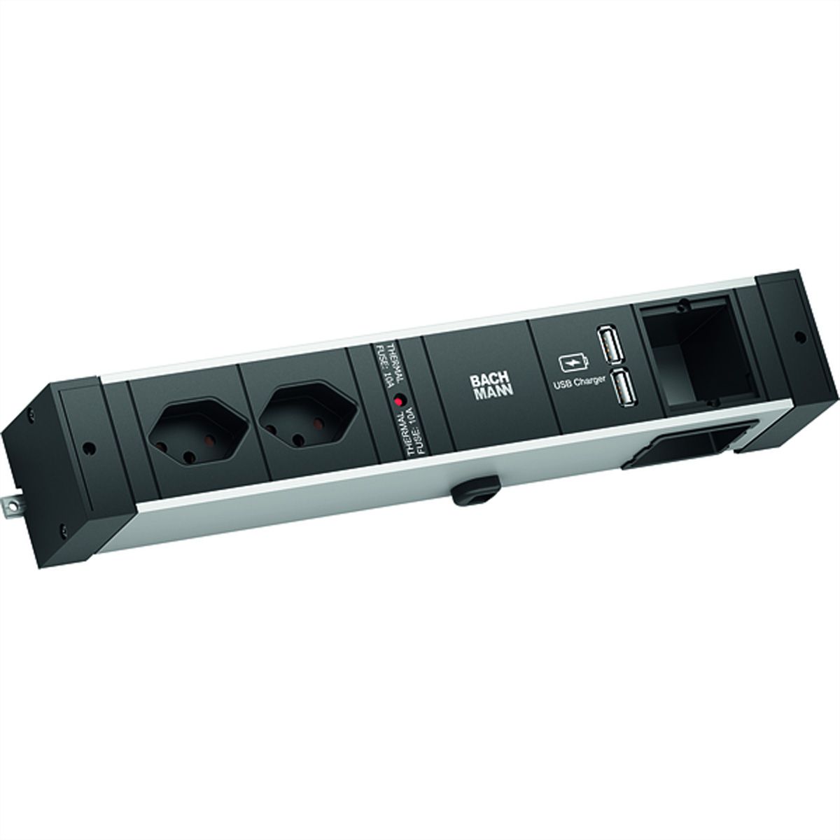BACHMANN DESK RAIL 2xCH T13 USB Charger, 1xCM 2.0m GST18 Switzerland