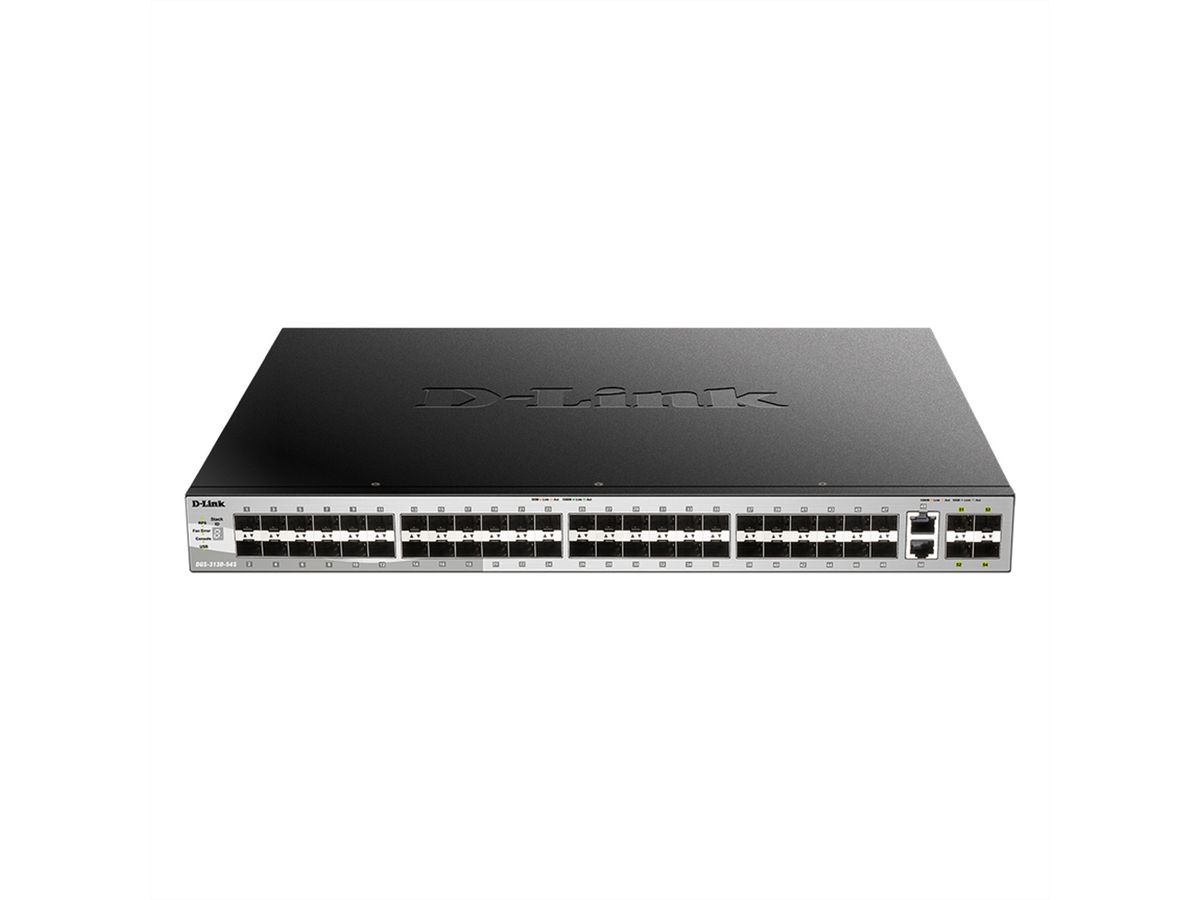 D-Link DGS-3130-54S/E 54-Poorts Switch, Layer 3 Glasvezel Gigabit Stack (SI)