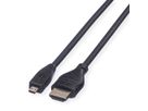 ROLINE HDMI High Speed Cable + Ethernet, A - D, M/M, 2 m