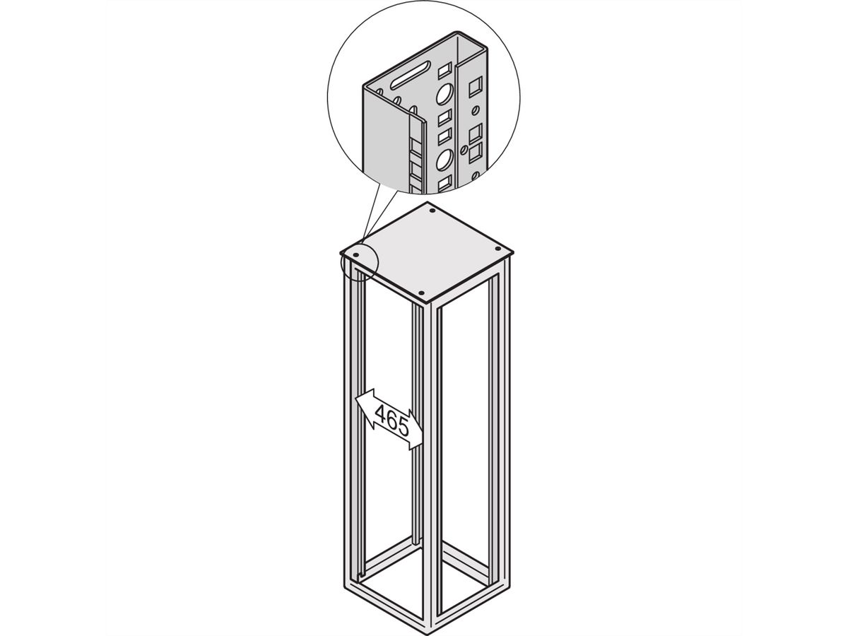 SCHROFF Varistar 19" Panel/Slide Mount, RAL 7035, 2000H