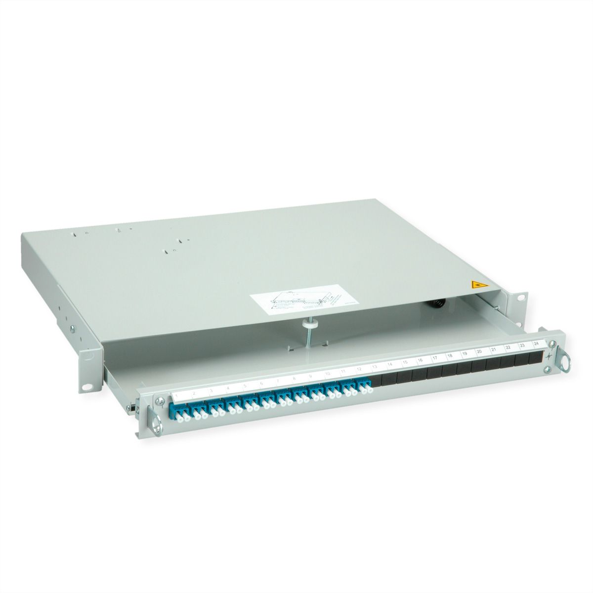 TELEGÄRTNER PROFI V LWL-Panel mit Kupplungen, 12x LC Duplex, blau, OS2