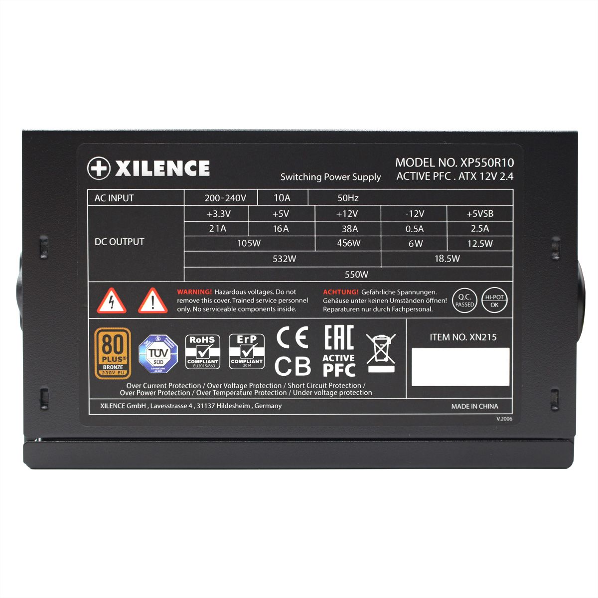 Xilence XP550R10 550W PC Power Supply, 80+ Bronze, Gaming, ATX