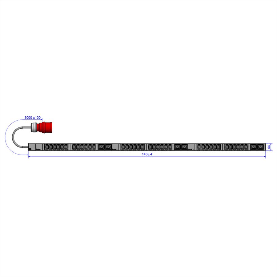 BACHMANN IT PDU ALU 1U 36x C13 6x C19 CEE 3x16A red