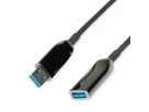 ROLINE USB 3.2 Gen 1 Extension Cable, 1 Port, AOC, M/F, black, 20 m