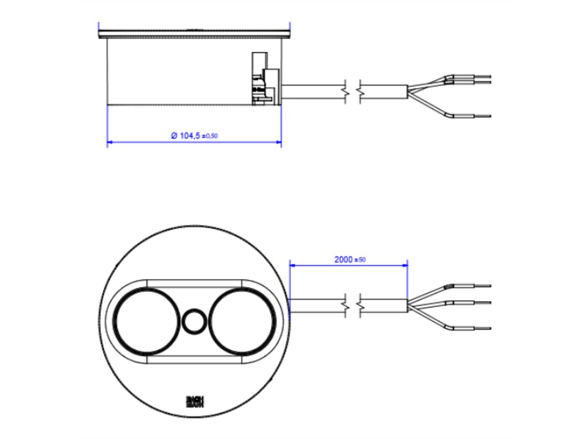 BACHMANN TWIST 2 2xCEE7/3 2,0m AEH stainless steel optic round