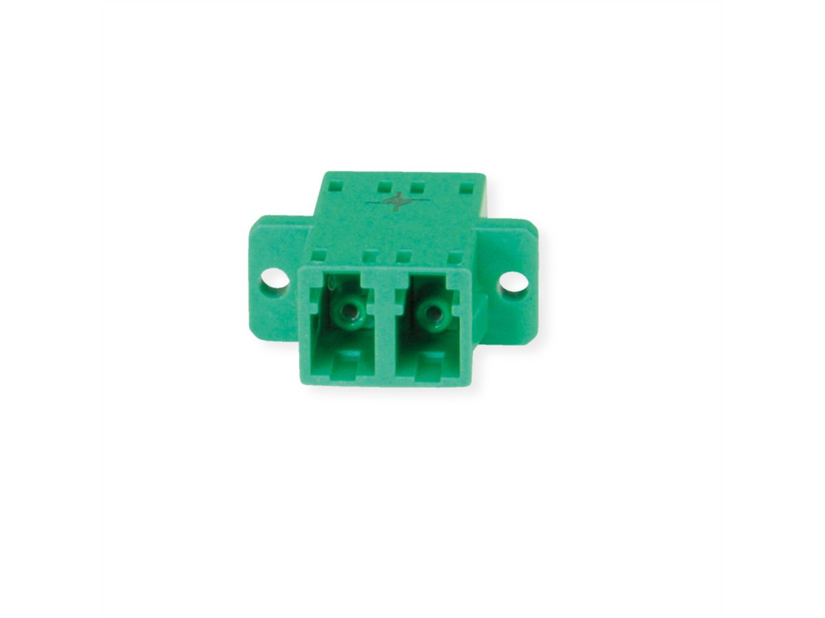 TELEGÄRTNER  LC/APC Duplex adaptor, Singlemode, cramic sleeve, plastic housing, green, Z77