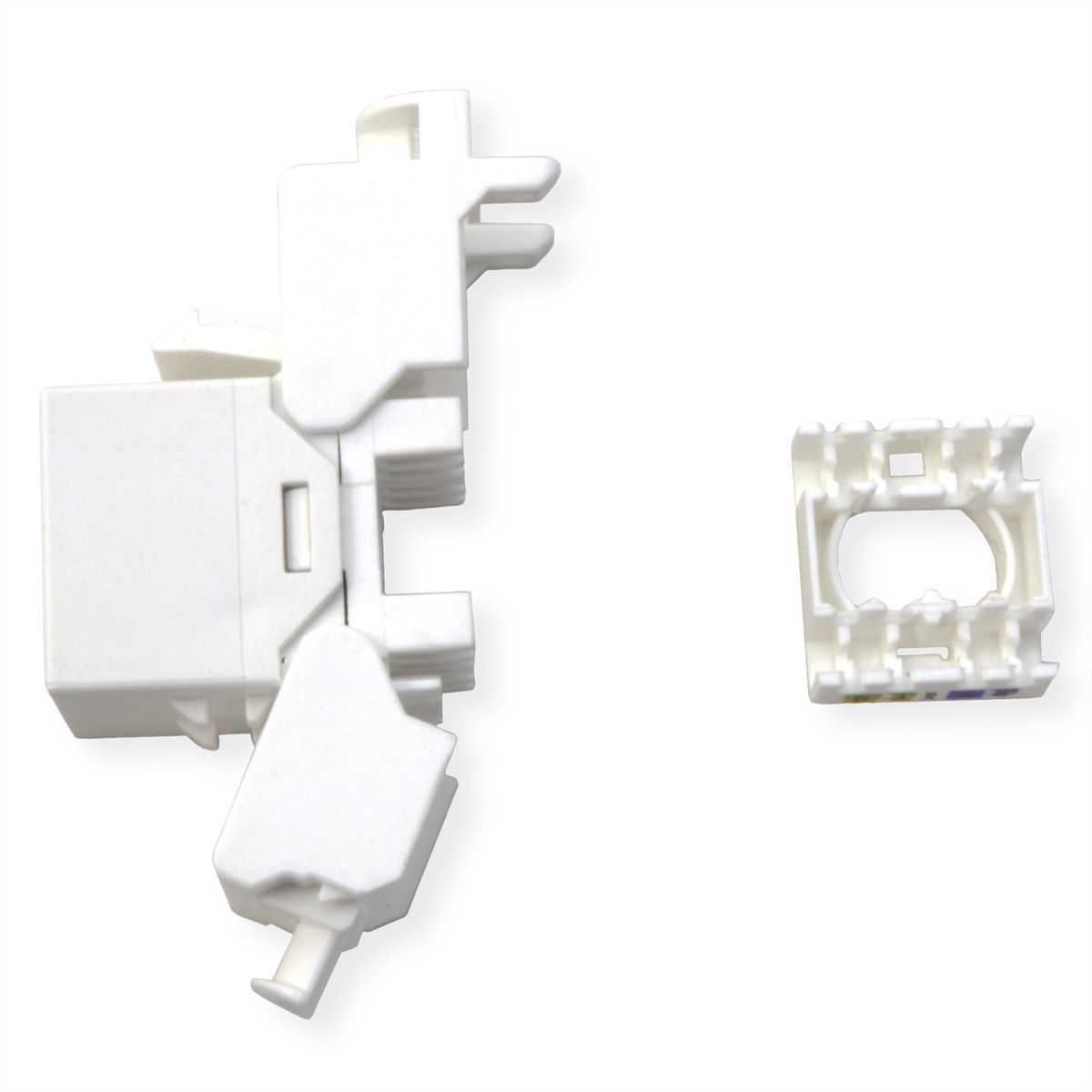 ROLINE Keystone Jack, Cat.6A (Class EA), RJ-45, UTP, tool-free, SLIM and SHORT, white