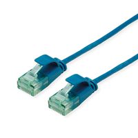 ROLINE RM UTP DataCenter Patchkabel Cat.6A (Klasse EA), extra dun, blauw, 0,15 m