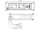BACHMANN POWER FRAME 2xCEE7/3 USB Chargr, Power 2.0m AEH