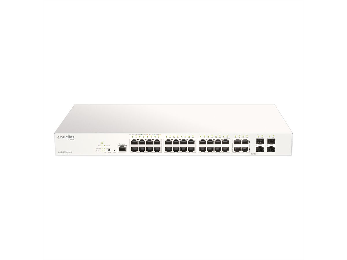 D-Link DBS-2000-28P PoE+ Gigabit-switch 28-poorts Nuclias Cloud Managed Layer2