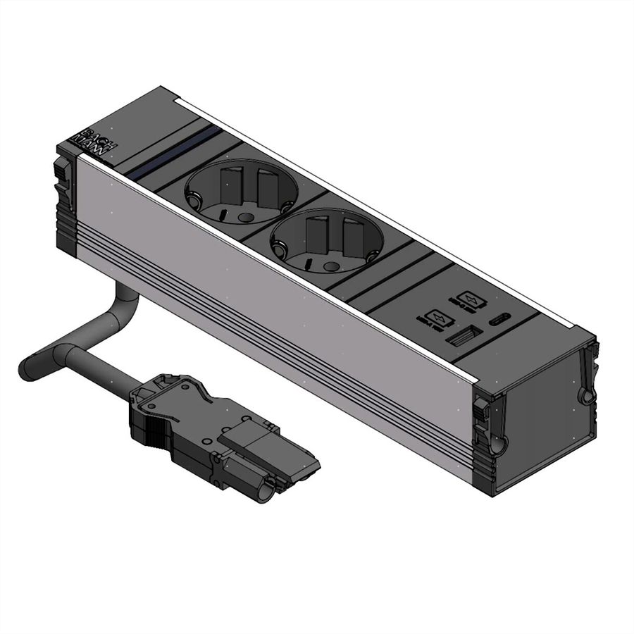 BACHMANN CONI 2x earthing contact 3x ABD, black
