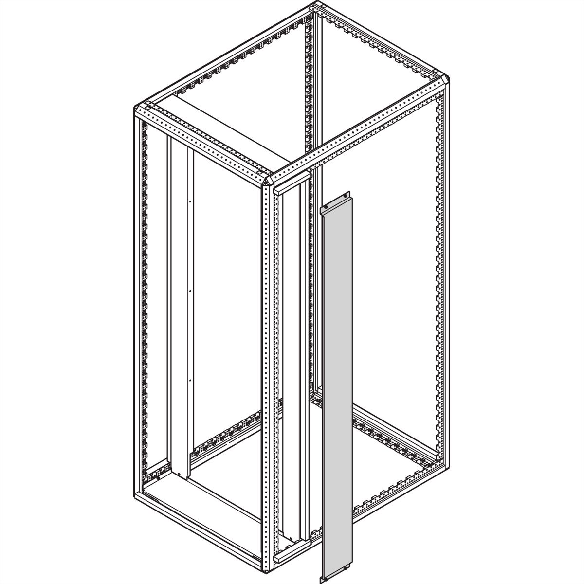 SCHROFF Varistar Air Separation Blanking Cover, Side Panel Kit, for 145 mm Recessed Side closure, 2200H