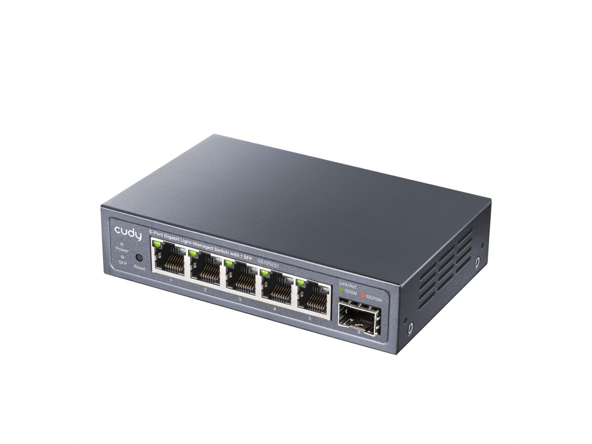CUDY GS105ES1 5-Port Gigabit Easy-Managed Switch with 1 SFP