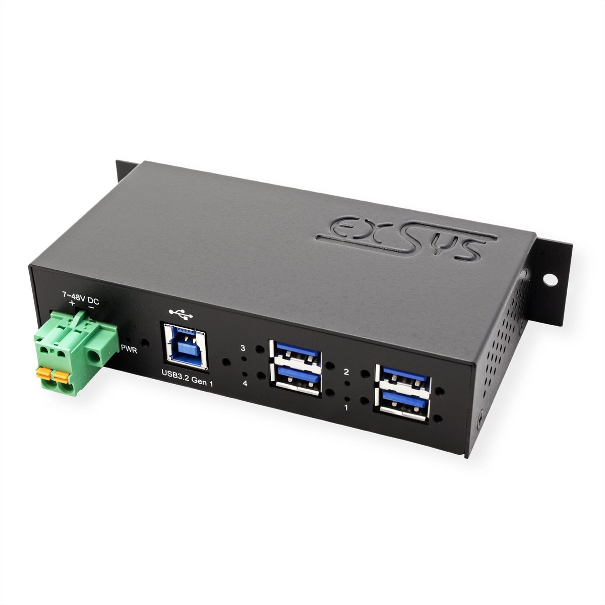 EXSYS EX-1185HMVS-2 4-Port Metall USB 3.2 Gen1 mit 15KV ESD Überspannungs-Schutz
