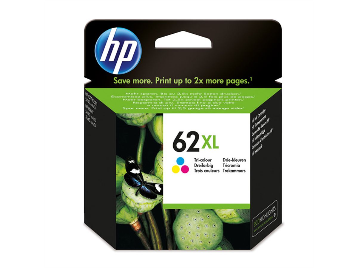 C2P07AE, Nr. 62XL, Druckpatrone farbig, für HP-OfficeJet 5740 / 5742 / 8040, HP-Envy 5640 / 5660 / 7640