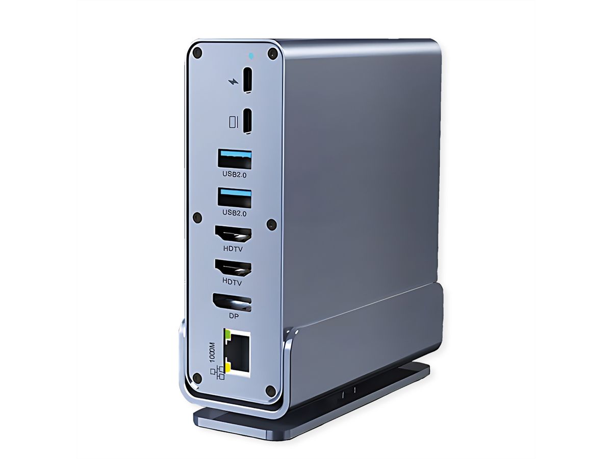VALUE Dockingstation USB-C, HDMI/DP 4K60, Gigabit Ethernet, USB-A, USB-C, PD, SD/microSD, Audio