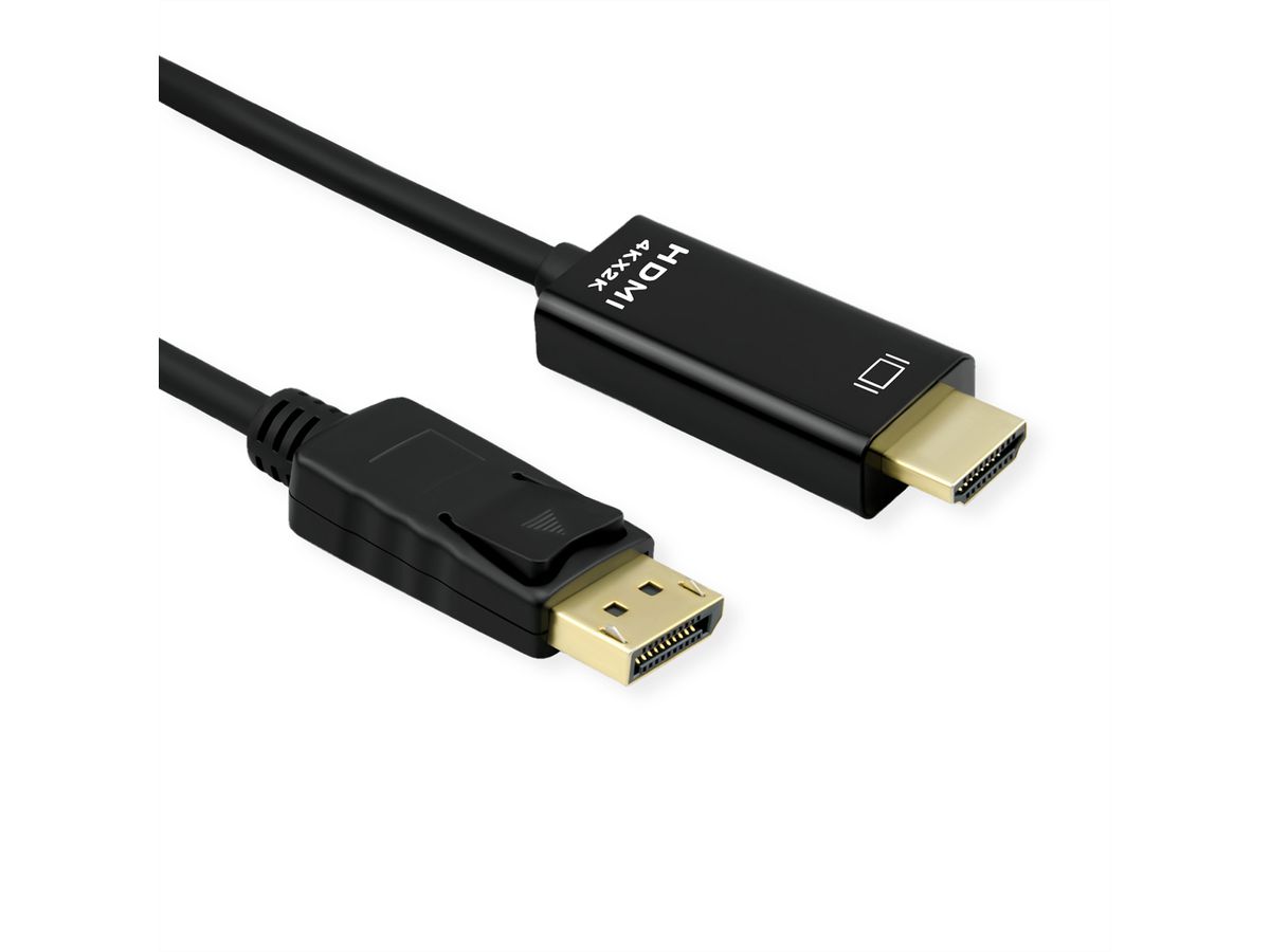 ROLINE DisplayPort Cable, DP - UHDTV, Slim, M/M, black, 3 m