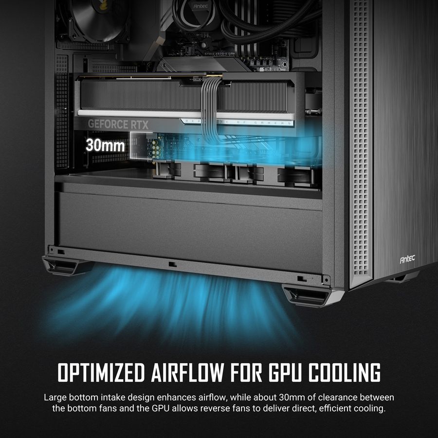 ANTEC Performance P7S Mid Tower ATX M-ATX ITX PC Gehäuse, silberfarben