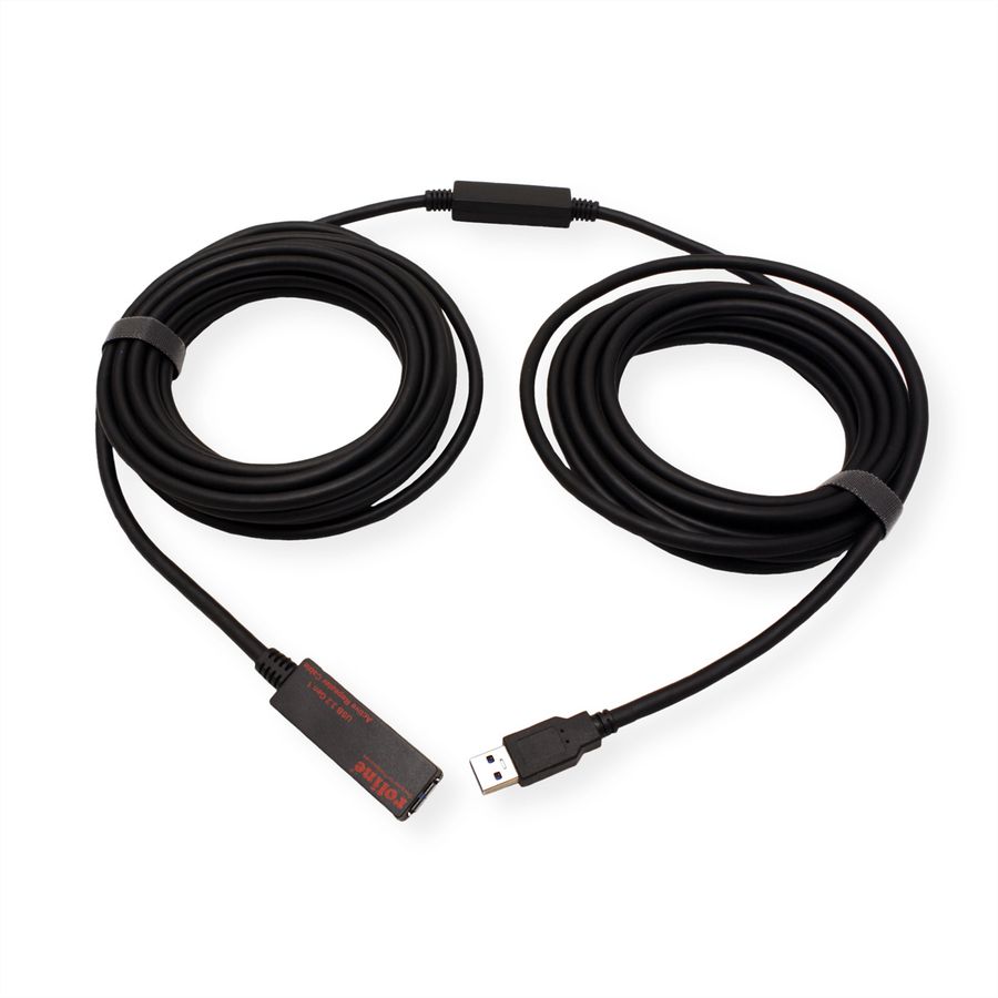 ROLINE USB 3.2 Gen 1 Actieve Repeater kabel, zwart, 10 m