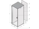 SCHROFF Novastar kast met beglaasde deur en achterwand, Slim-Line, RAL 7021, 767H 553B 600D