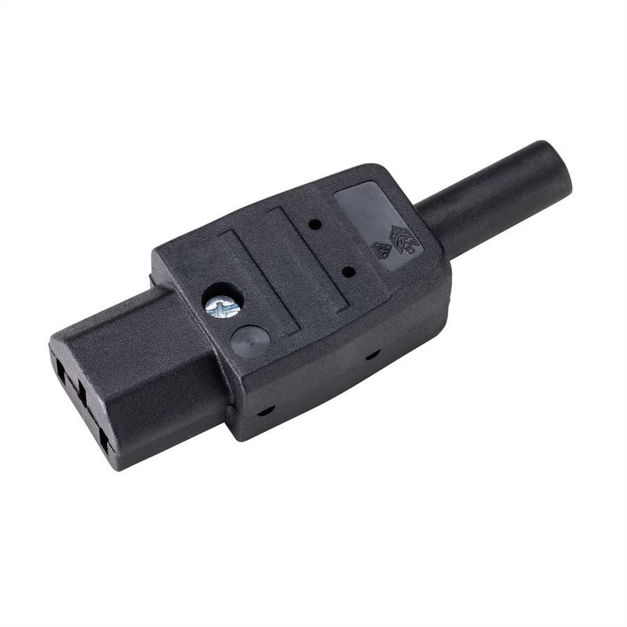 BACHMANN koude apparaat koppeling IEC320 C13 10A/250VAC, Schroefaansluiting, zwart
