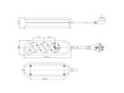 BACHMANN SMART stekkerdoos 3x geaard contact, geschroefd, wit, 3 m