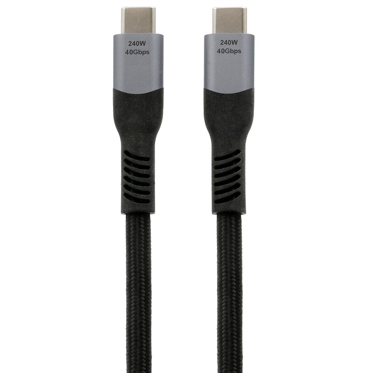 EXSYS EX-K1598-2.0 USB4 cable, USB-C - USB-C, 8K UHD-2, 40 Gbit/s, 5A, 240W, black, 2 m
