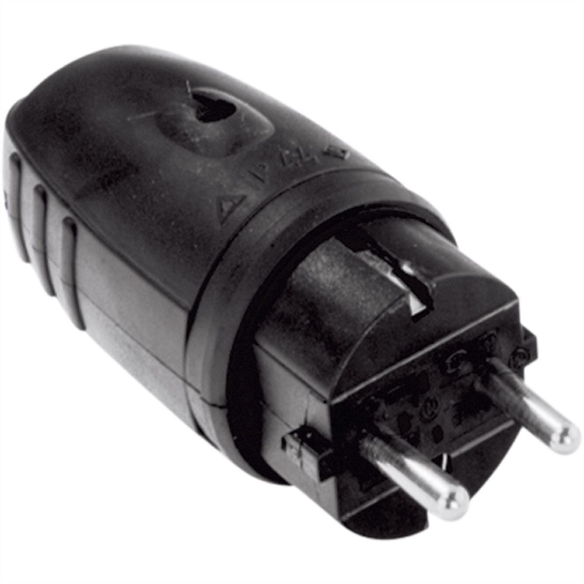BACHMANN rubber earthing contact plug, black without bend protection, mountable
