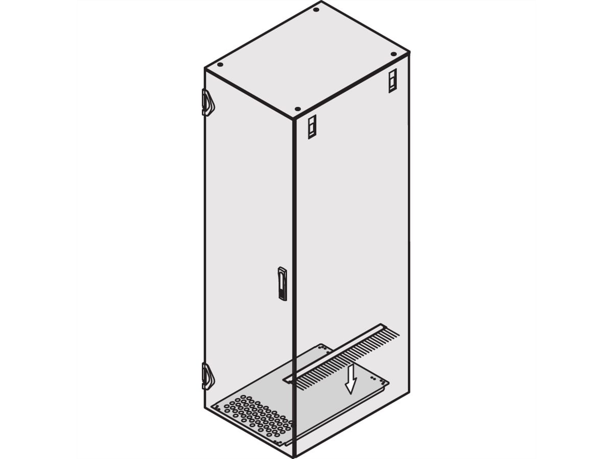 SCHROFF VARISTAR Borstelstrook, zwart, voor bodemplaat, (80mm Breed)