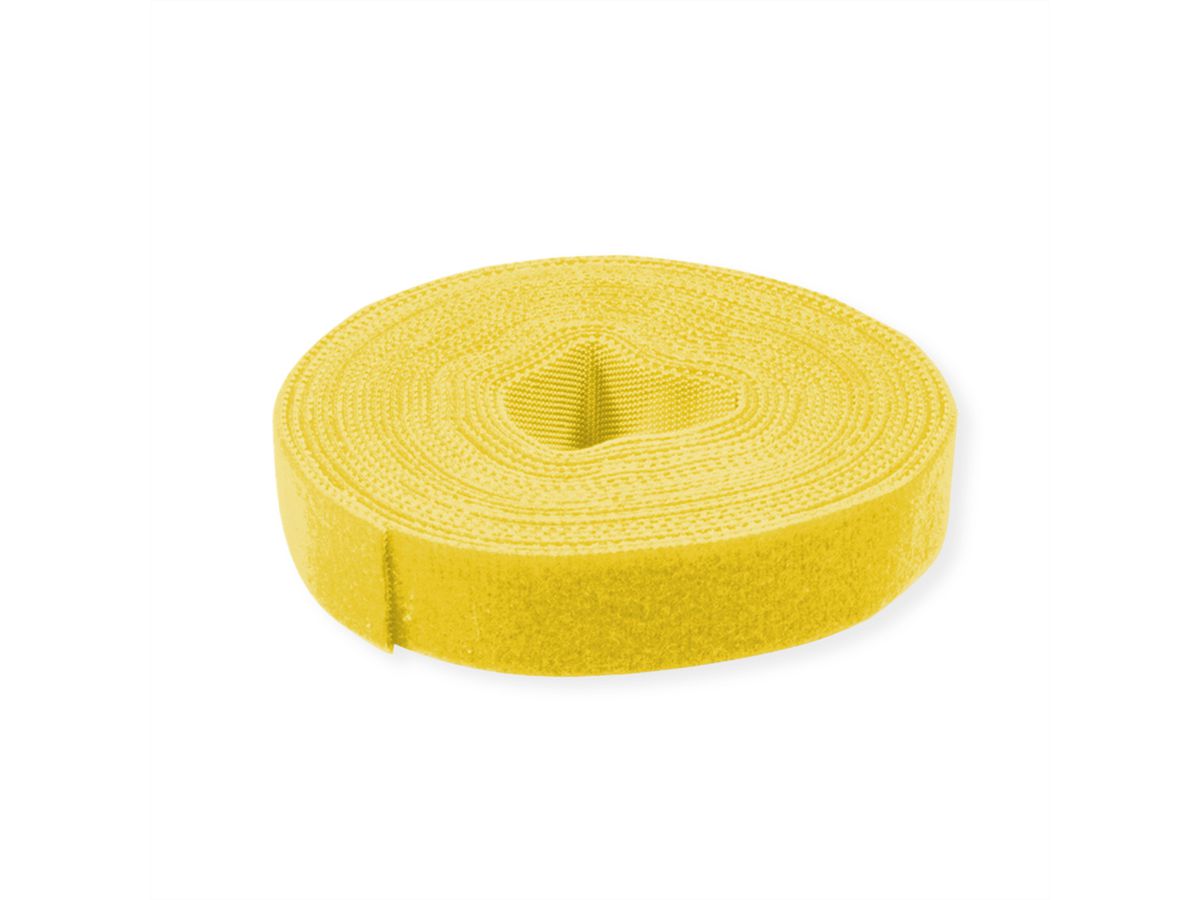 VALUE Klittenband op rol, 10mm, geel, 25 m