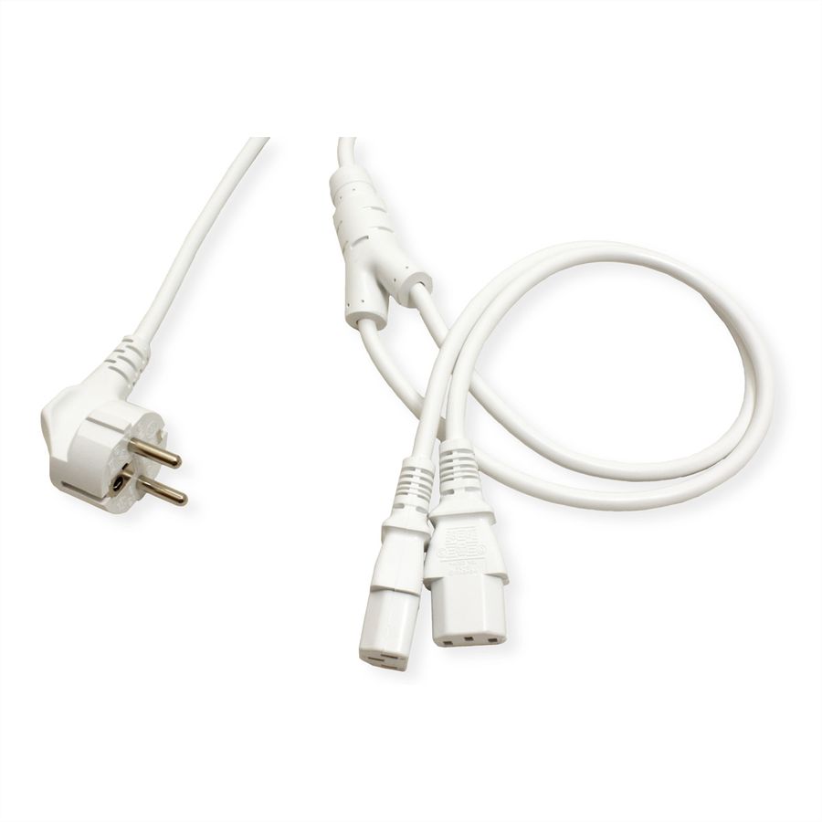 ROLINE Y stroomkabel, wit, 2 m