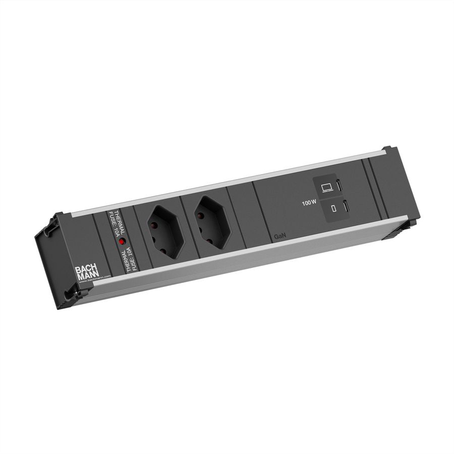 BACHMANN CONI M 2xCH 1xUSB C/C 100W, L=0.2m