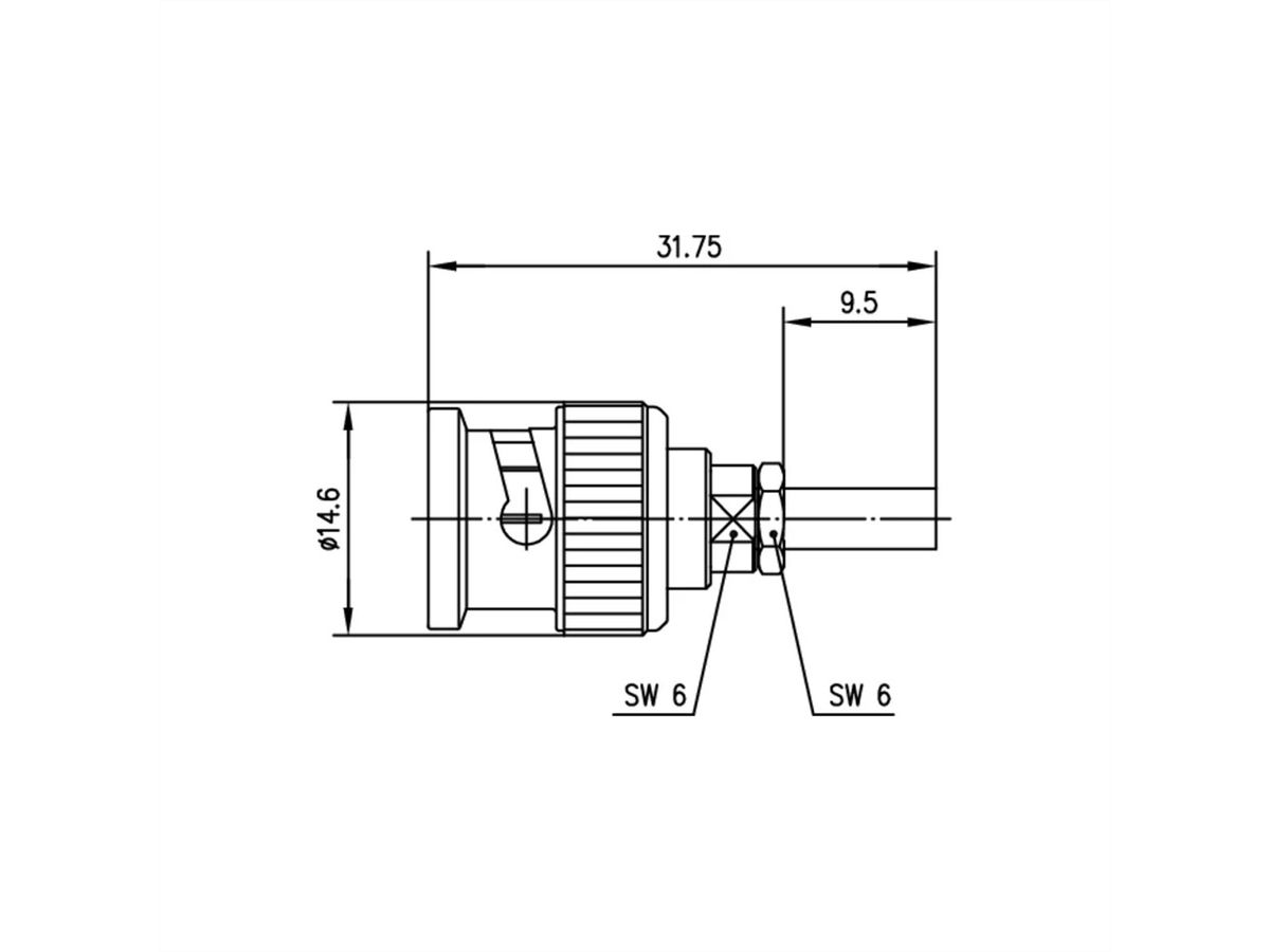 TELEGÄRTNER BNC-Crimpstecker 50 Ohm, Crimp G3, für RG-178B/U