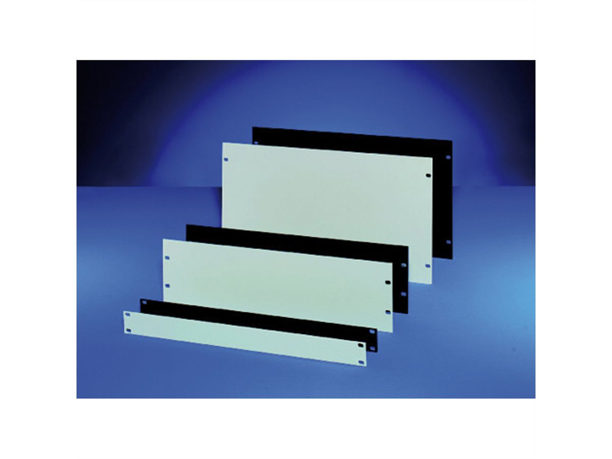 SCHROFF 19" Front Panel, 1 U, 3 mm, Al, Anodized, Untreated Edges