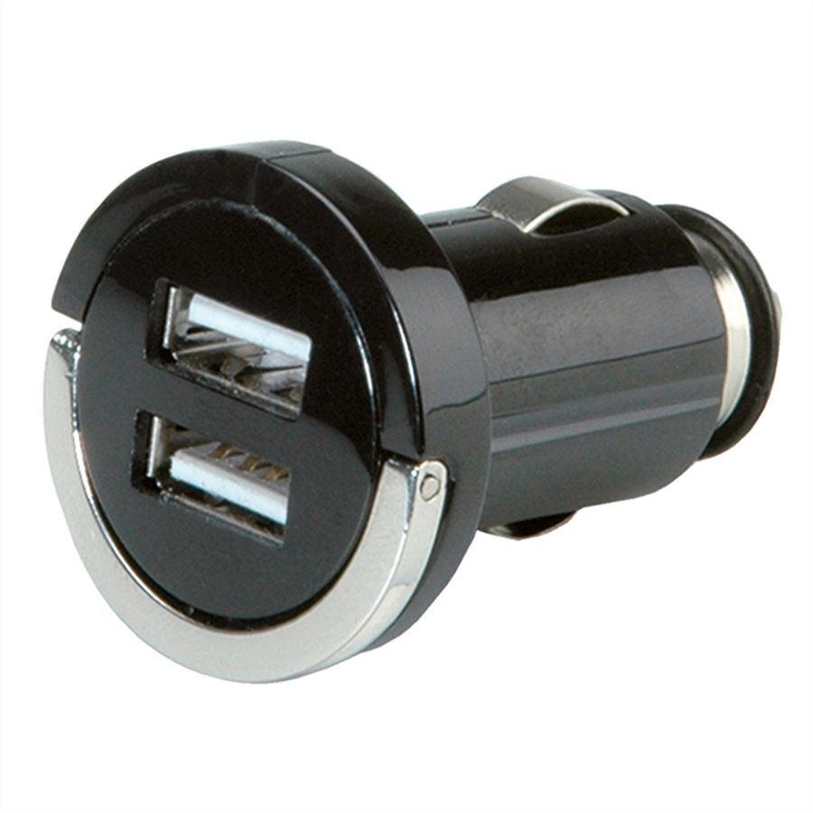 VALUE USB Auto oplader, 2 Poort, 10W,