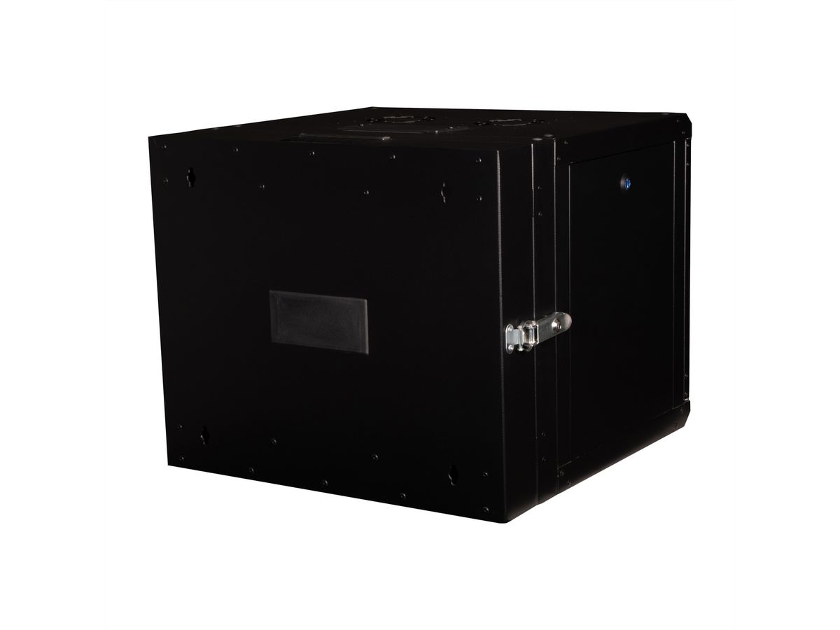 ROLINE 19-inch wandbehuizing Pro 9 U , 600x600 BxD tweedelig draaibaar zwart