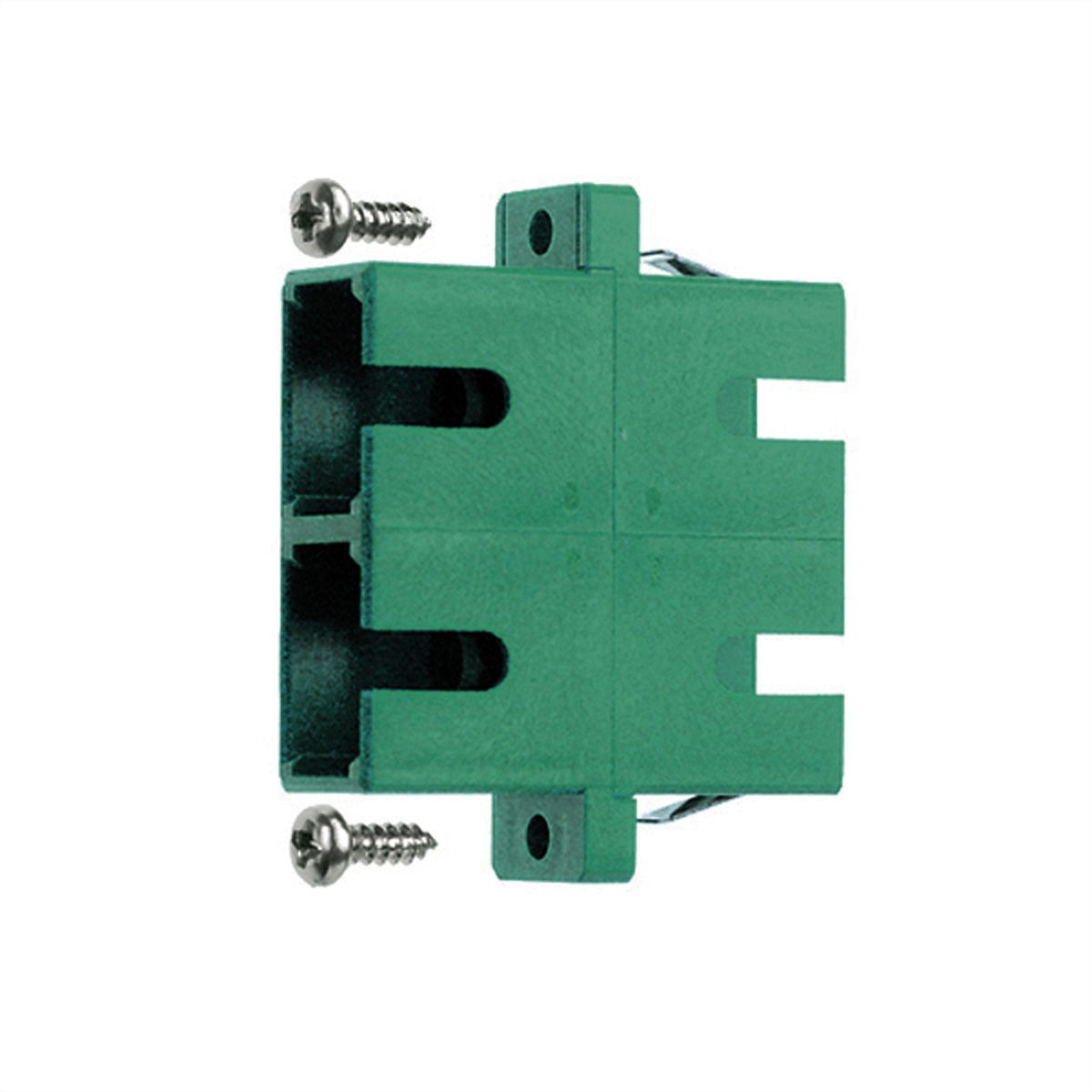 TELEGÄRTNER SC/APC duplex koppeling, singlemode, Keramische huls, kunststof behuizing groen