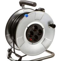 BACHMANN sheet steel cable reel 4-f. 25m, H05RR-F 3G1.5mm, IP20