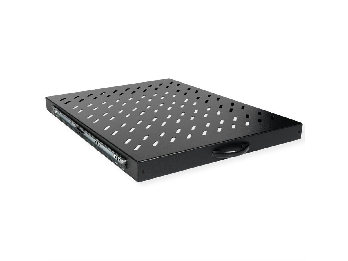 ROLINE 19-inch plank 1 U , Uitschuifbaar 550mm diep 25 kg zwart