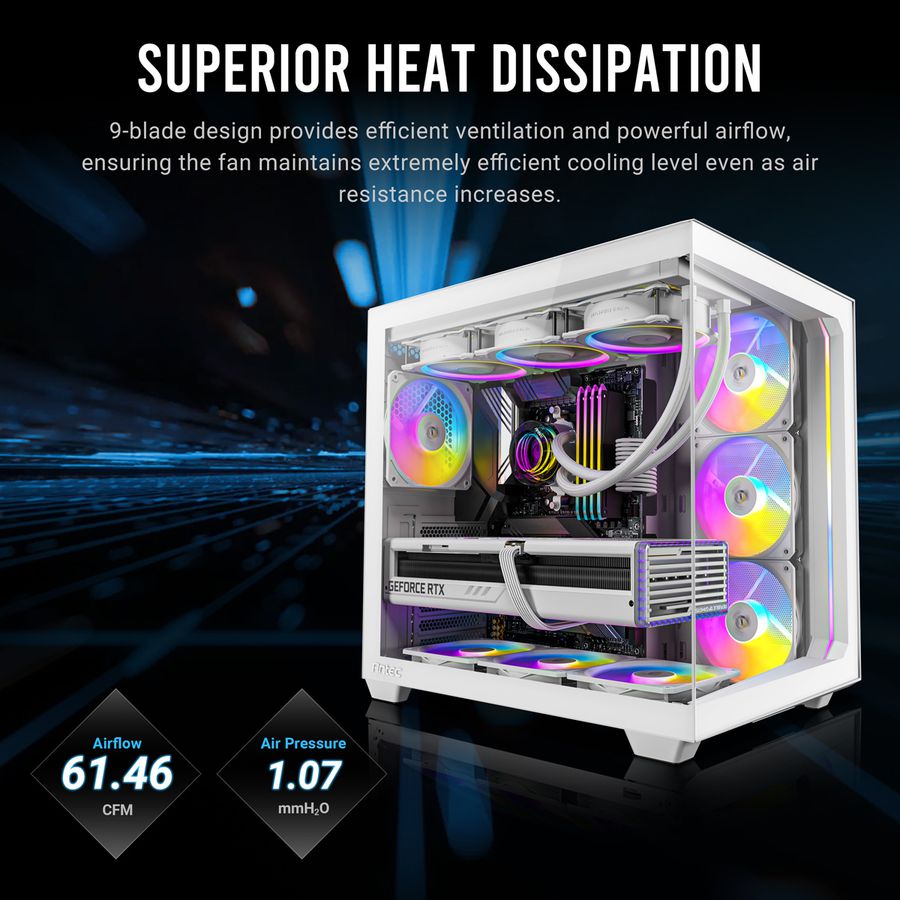 ANTEC P12R PWM ARGB REVERSE Fan PC Case Fan, black